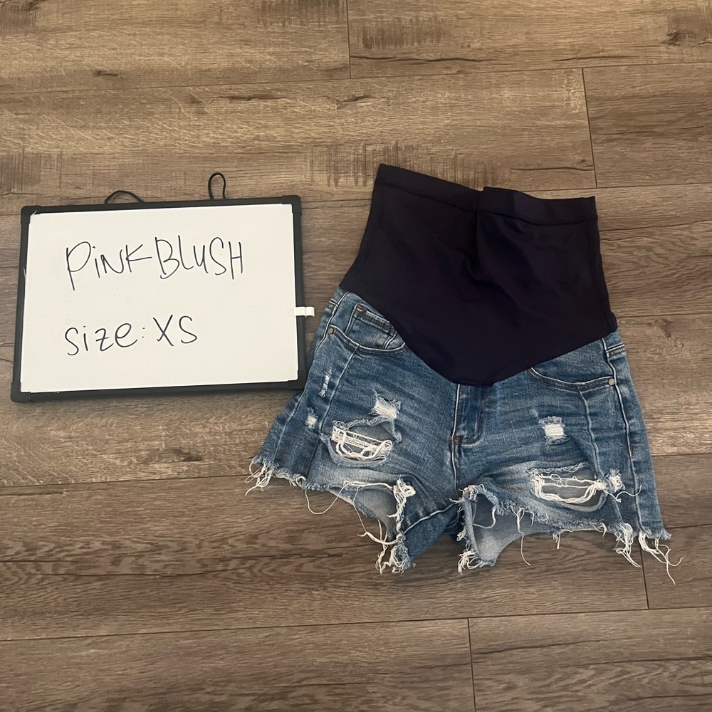 Pinkblush maternity Distressed Denim Shorts